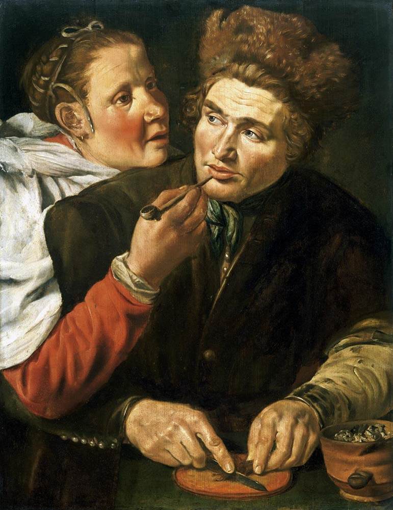 Un Hombre Cortando Tabaco