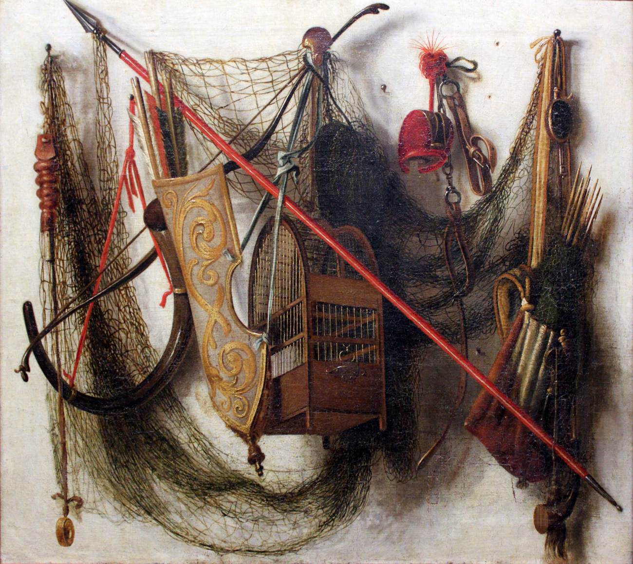 Bodegón avec des armes et des dispositifs de chasse