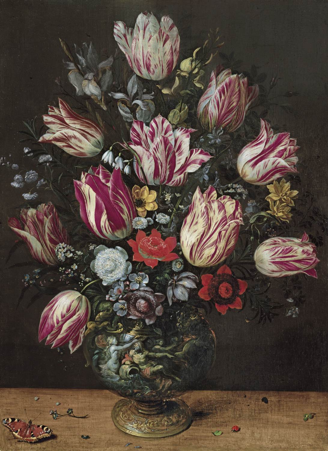 vase with tulips