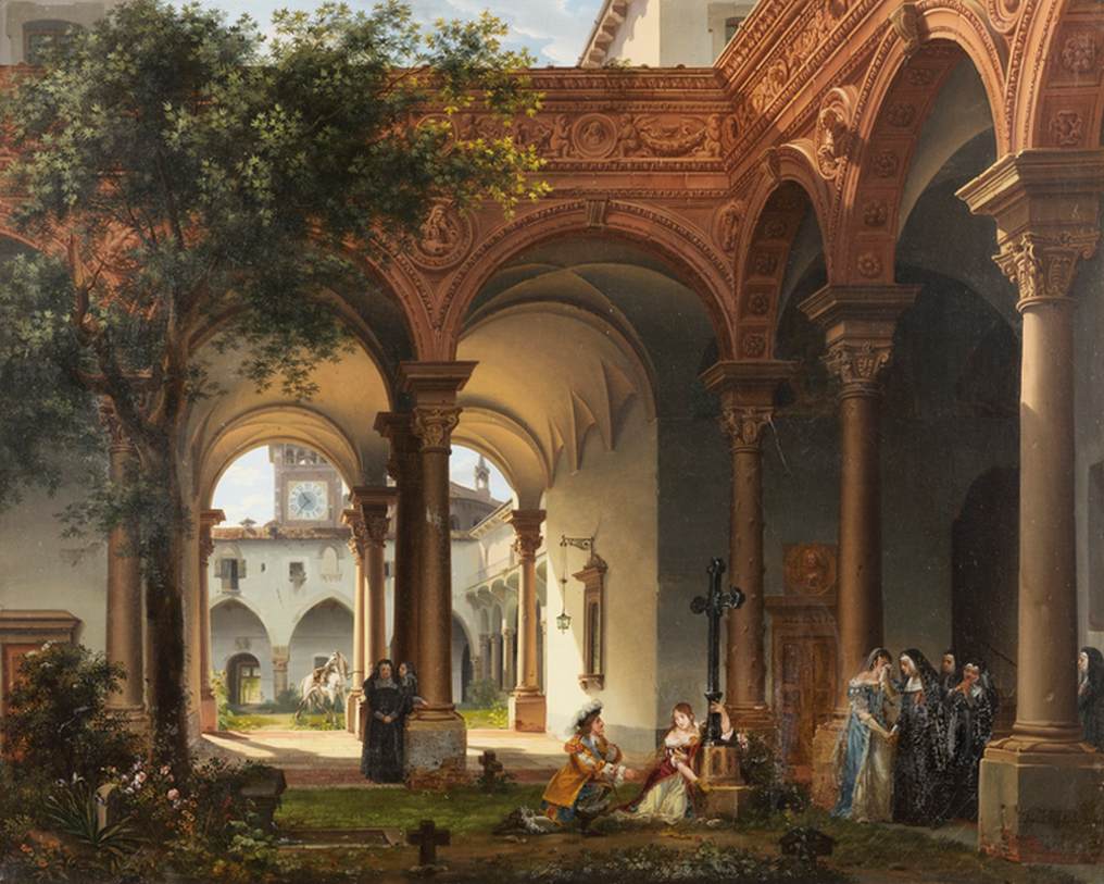 Louis XIV e Mademoiselle de La Vallière no Convento de Chaillot