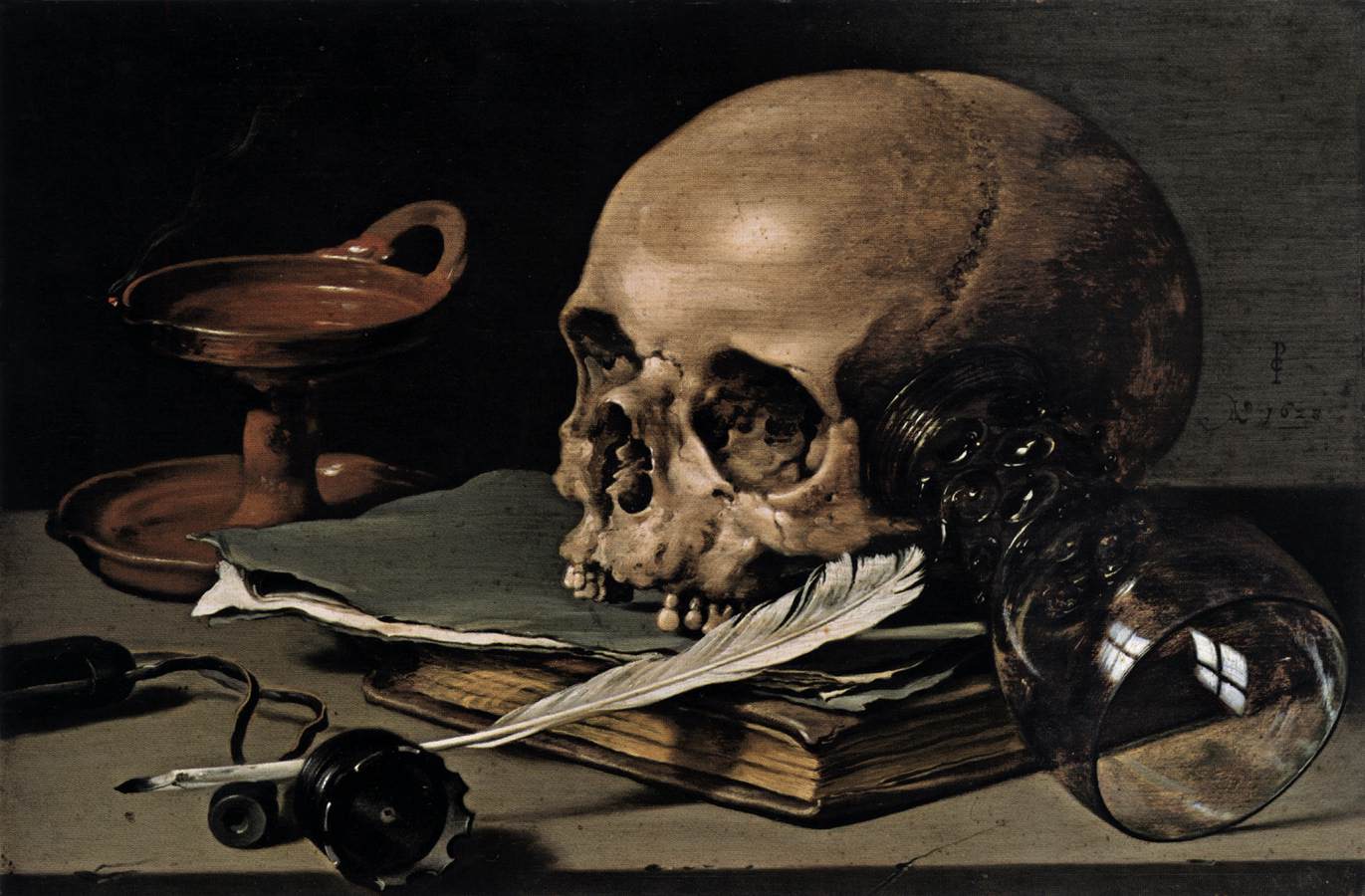 Still Life with a Skull and a Writing Pen