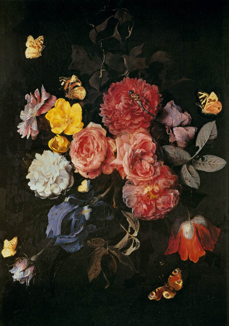 Jarrón de Flores con Mariposas