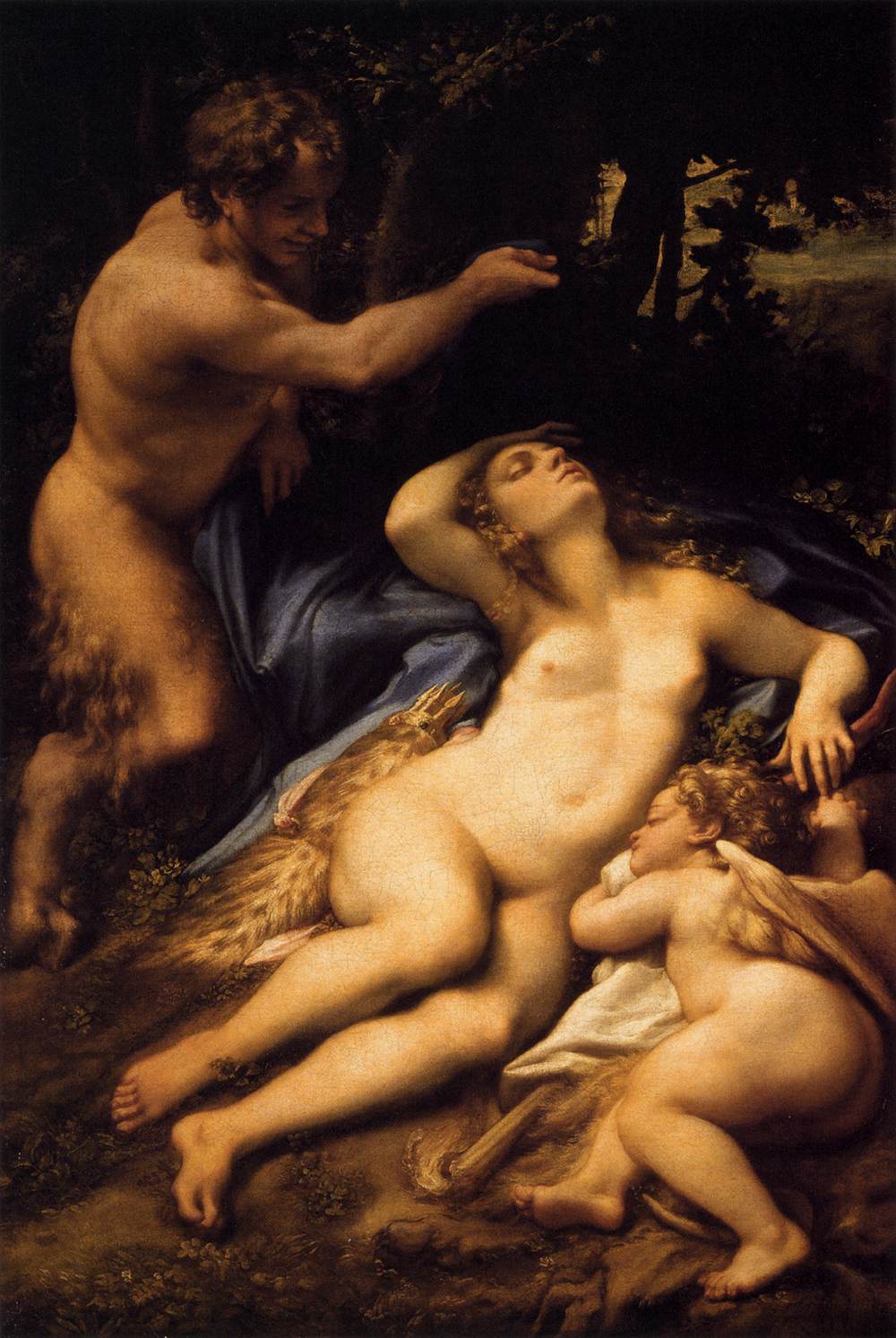 Venus and Cupid with a Satyr