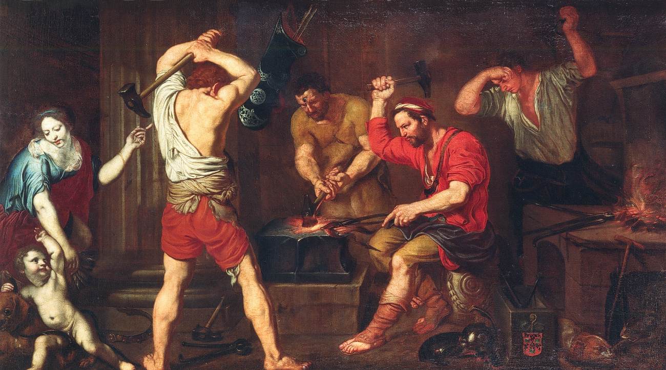 Venuše a Cupid ve Vulcano's Forge