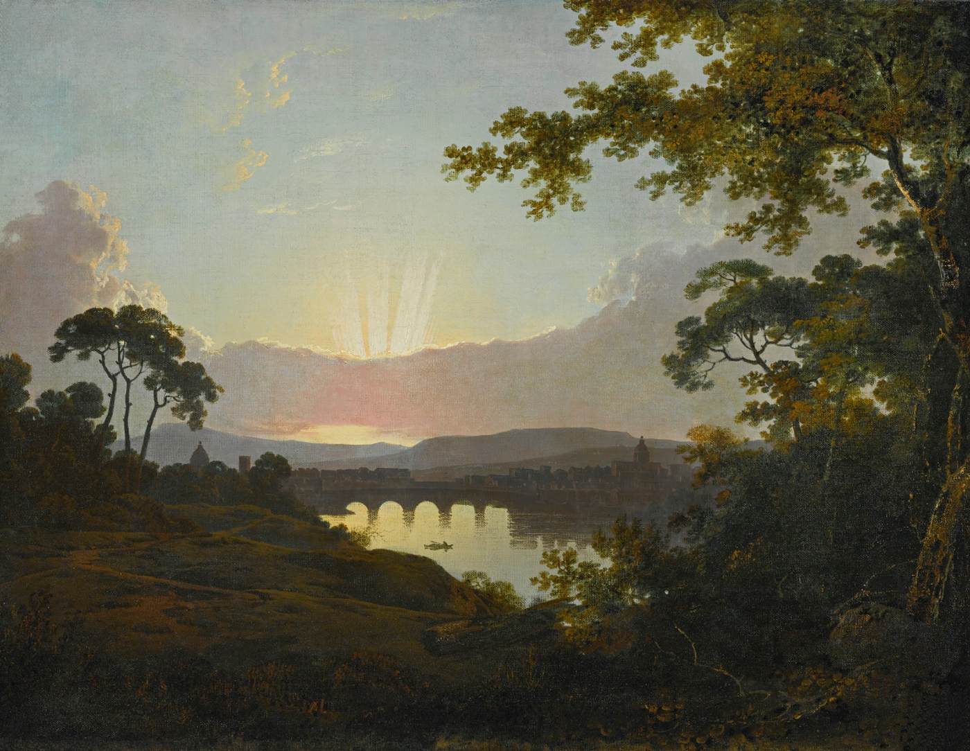 נוף לפירנצה והארנו, מסתכלים מערבה