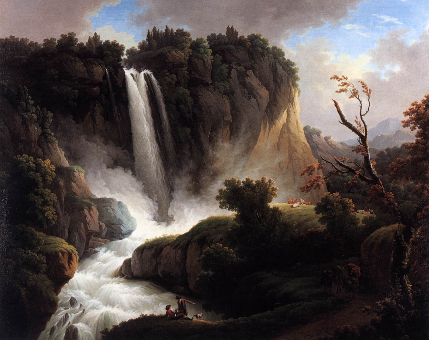 Paysage italien avec une cascade