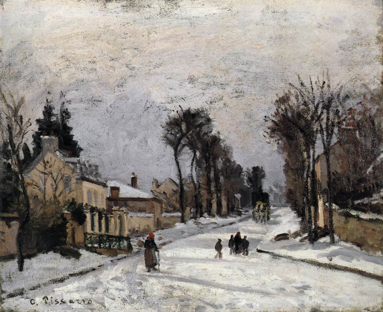 Versailles Street i Louvciennes (snö)