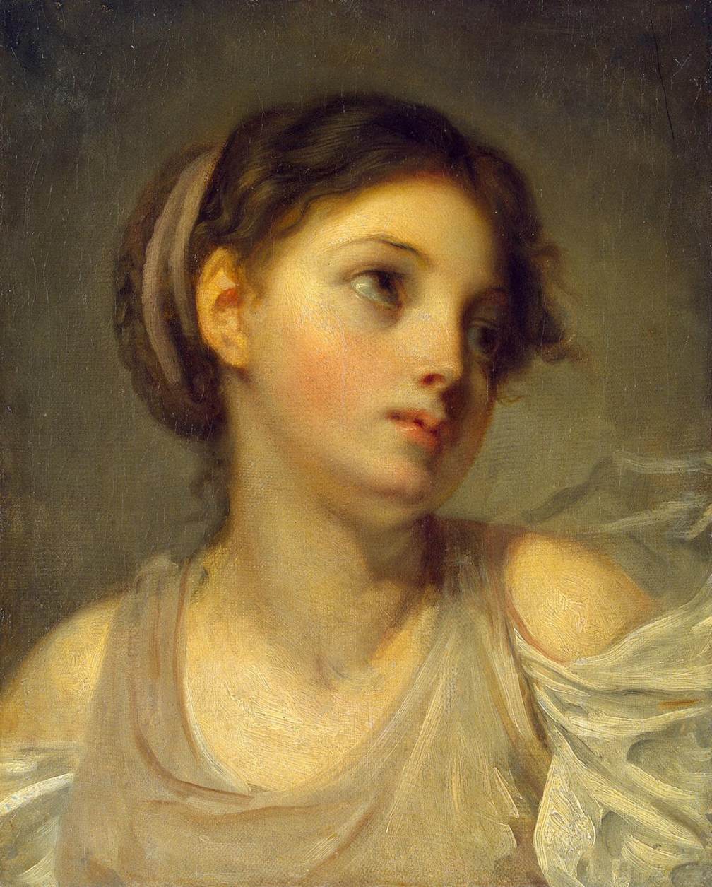Fille sur une robe lilas