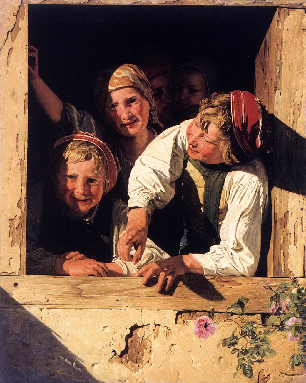 Enfants dans la fenêtre