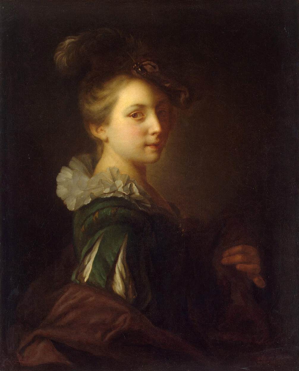 Jeune femme avec costume théâtral
