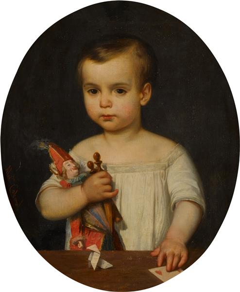 Portrait of a boy with toys.