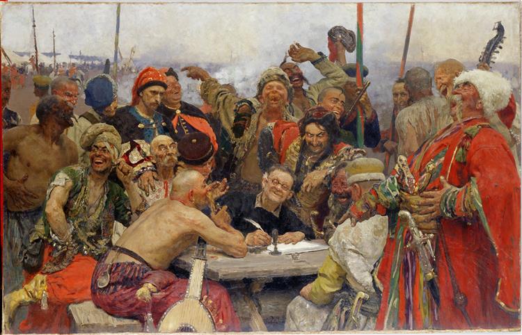 Responsen fra Zaporozhian Cossacks på Sultan Mahmoud IV - 1891