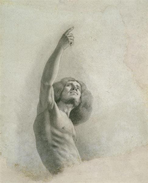 Self -portrait with the arm raised