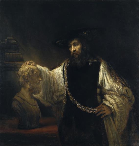 Aristote avec un buste d'Homère (Aristote contemplant un buste d'Homère) - 1653