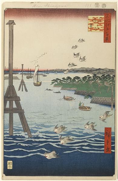 108. 芝の海岸の眺め - 1857 