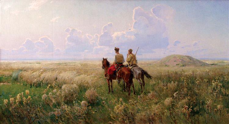 Kosaken in der Steppe - 1890