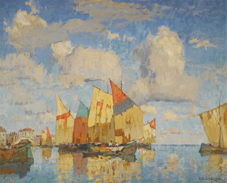 Barcos En Un Puerto - 1928