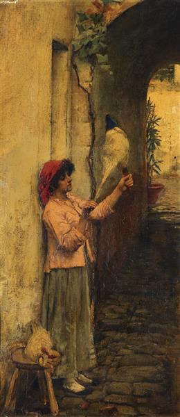 Un filatore di lino nepolitano - 1877