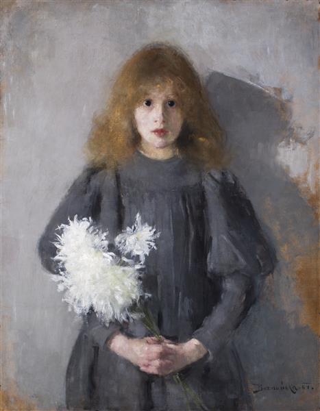 Mädchen mit Chrysanthemen - 1894