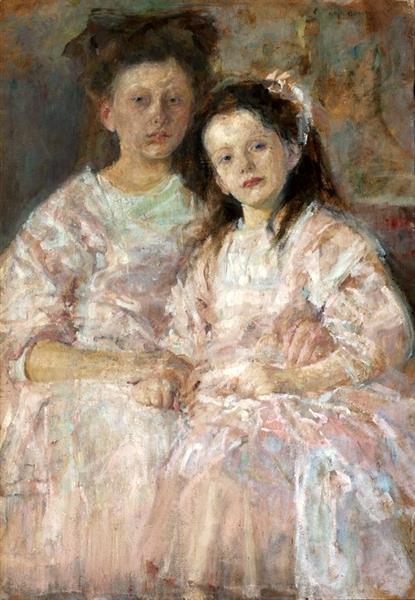 Retrato De Fillettes Helena Y W?adys?awa Chmielarczyk - 1906