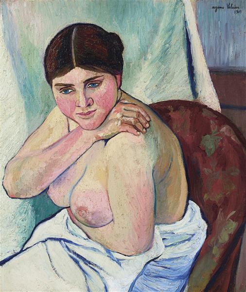 Juliette sitzt im Sessel - 1909