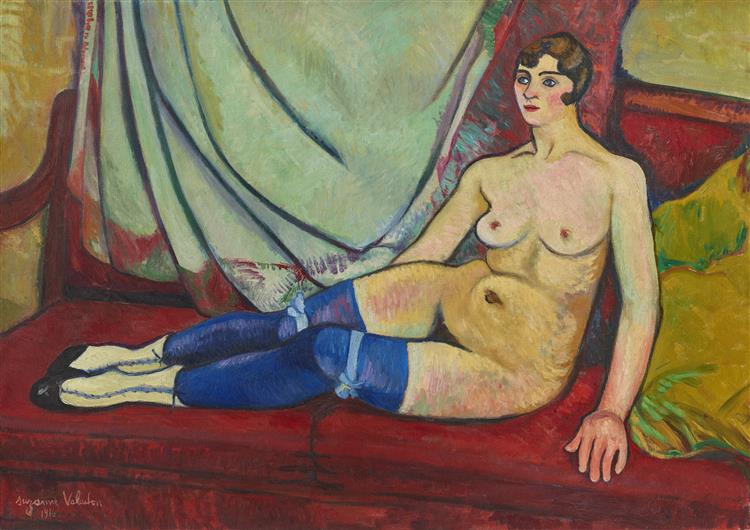 Naked avec des chaussettes bleues - 1916