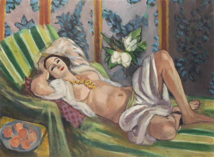 Odalisque Allongée avec Magnolias 1923 