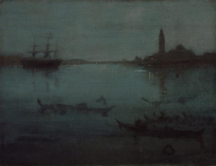 Nacht in Blau und Silber: La Laguna - Venedig - 1880