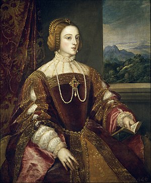 Portrett av Isabel de Portugal, kone til keiseren av Det hellige Romerriket Carlos V - 1548