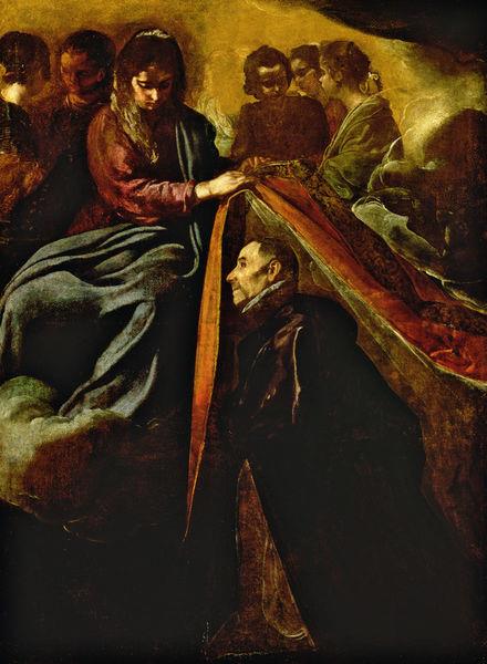 Jomfruen vises for San Ildefonso og giver hende en mantel - 1620