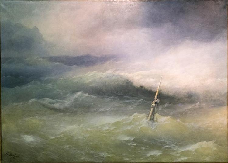 Sturm im Azov-Meer im April 1886-1887