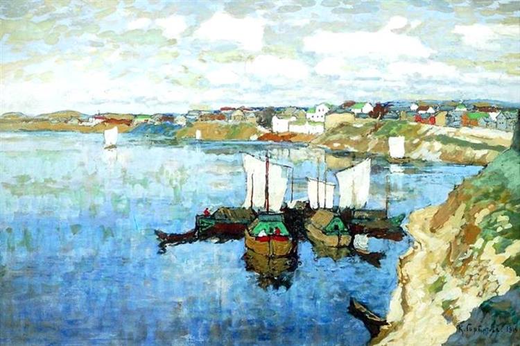 Pscov City. Dans la rivière Velikaya - 1914