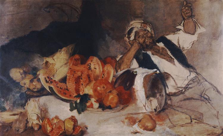 Medio Oriente con frutta - 1873