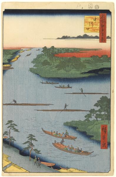 70 (60) The Mouth of the Nakagawa River - 1857 