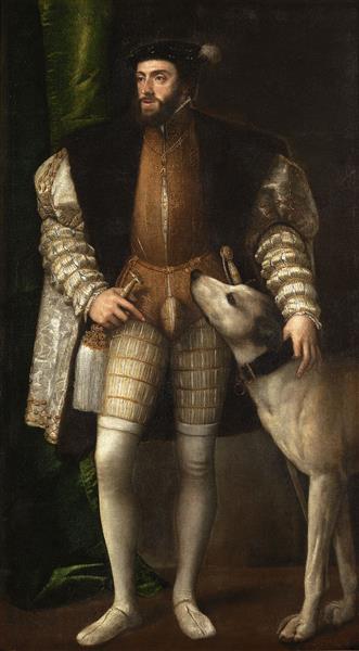 Retrato Del Emperador Carlos V Con Perro - 1533