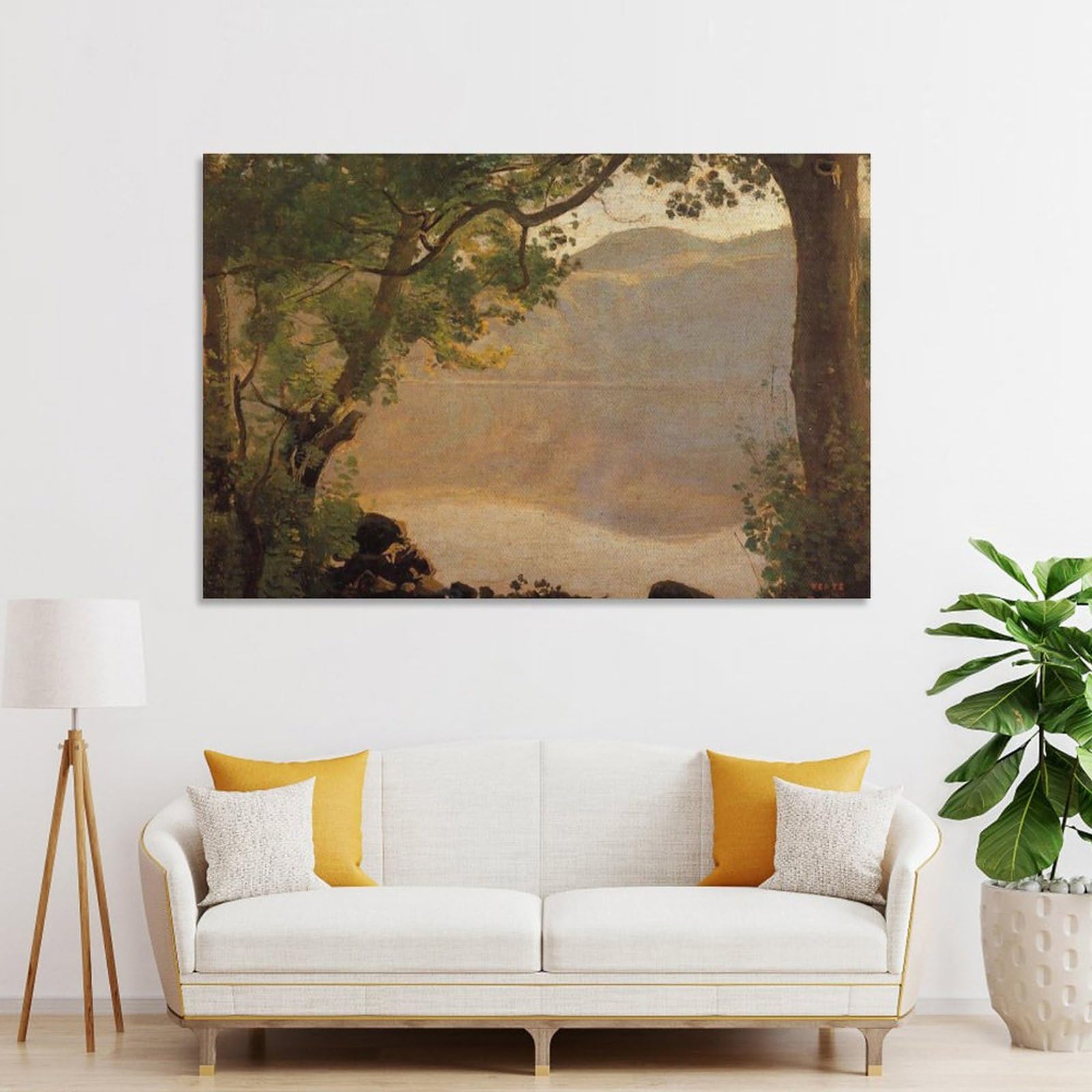 Nemi Gölü - Ağaçlardan Görüldü - 1843