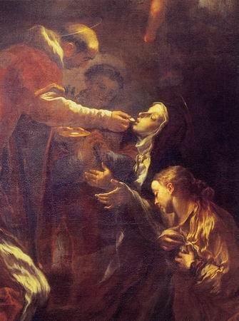 São Pedro de Alcântara dando a Comunhão a Santa Teresa de Ávila