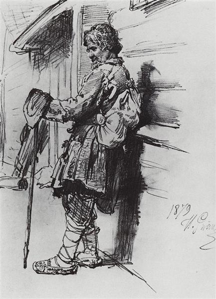 A beggar with a bag - 1879