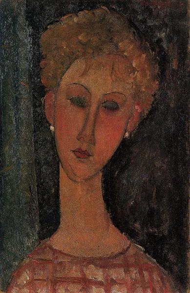 Una bionda con orecchini - 1916