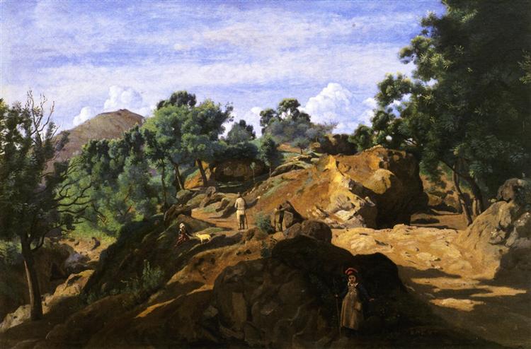 Una foresta di castagne tra le rocce - 1835