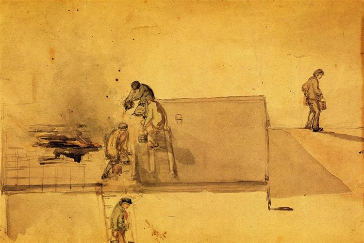 Un fuoco in Pomfret - 1850