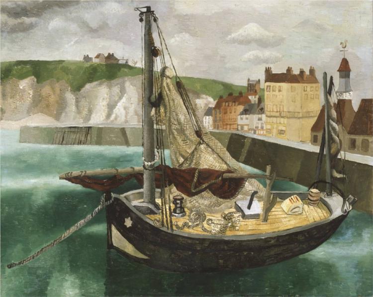 En fiskerbåd i havnen i Dieppe - 1929