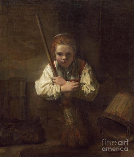 A Girl With A Broom - 1651