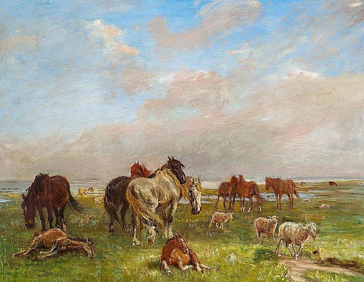 A group of horses - Saltholmen - 1906