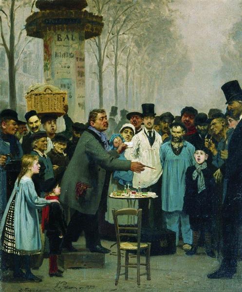 A Newspaper Seller in Paris - 1873