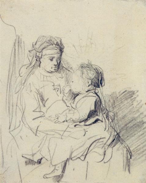 A nurse and a child eating - 1635