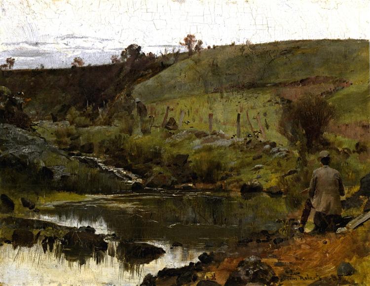 Ein ruhiger Tag in Darebin Creek - 1885