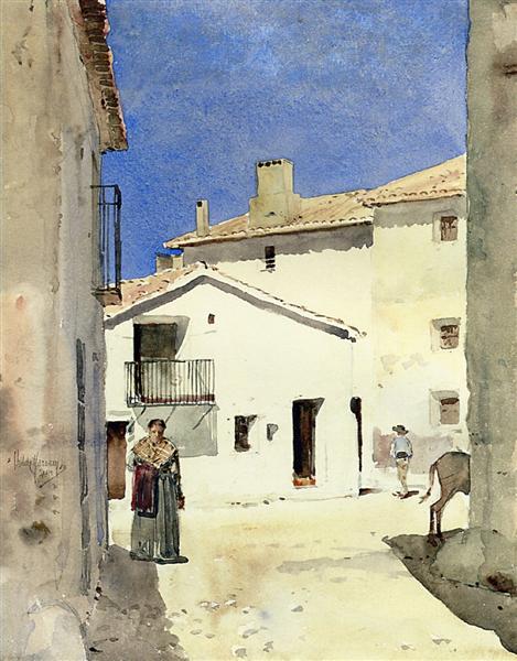 A Street in Denia - Spain - 1883