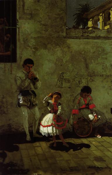 A street scene in Seville - 1870