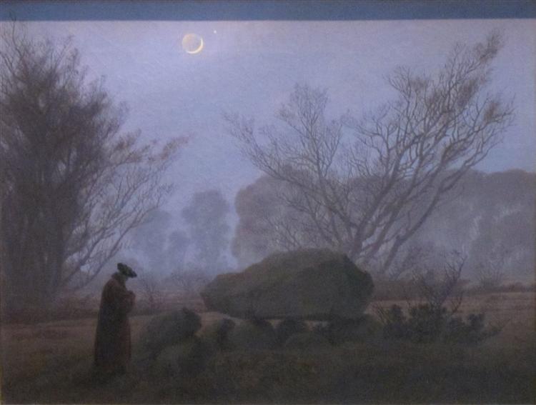 A Walk at Sunset (with Tumulus) - 1837